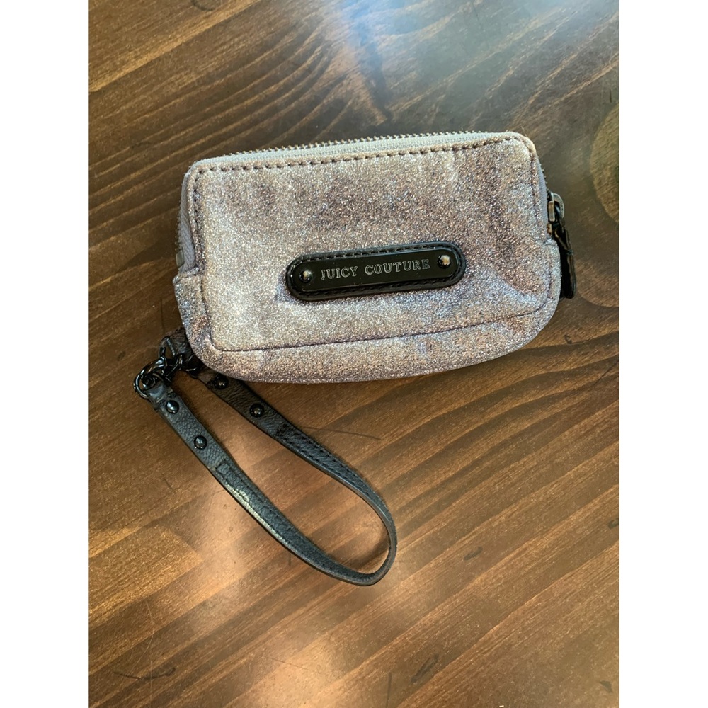 Silver Sparkly Juicy Couture Double Zip Wristlet